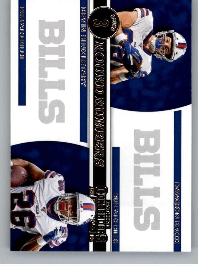 2019 Panini Contenders Round Numbers #RN-KS Dawson Knox/Devin Singletary Buffalo Bills Football Card