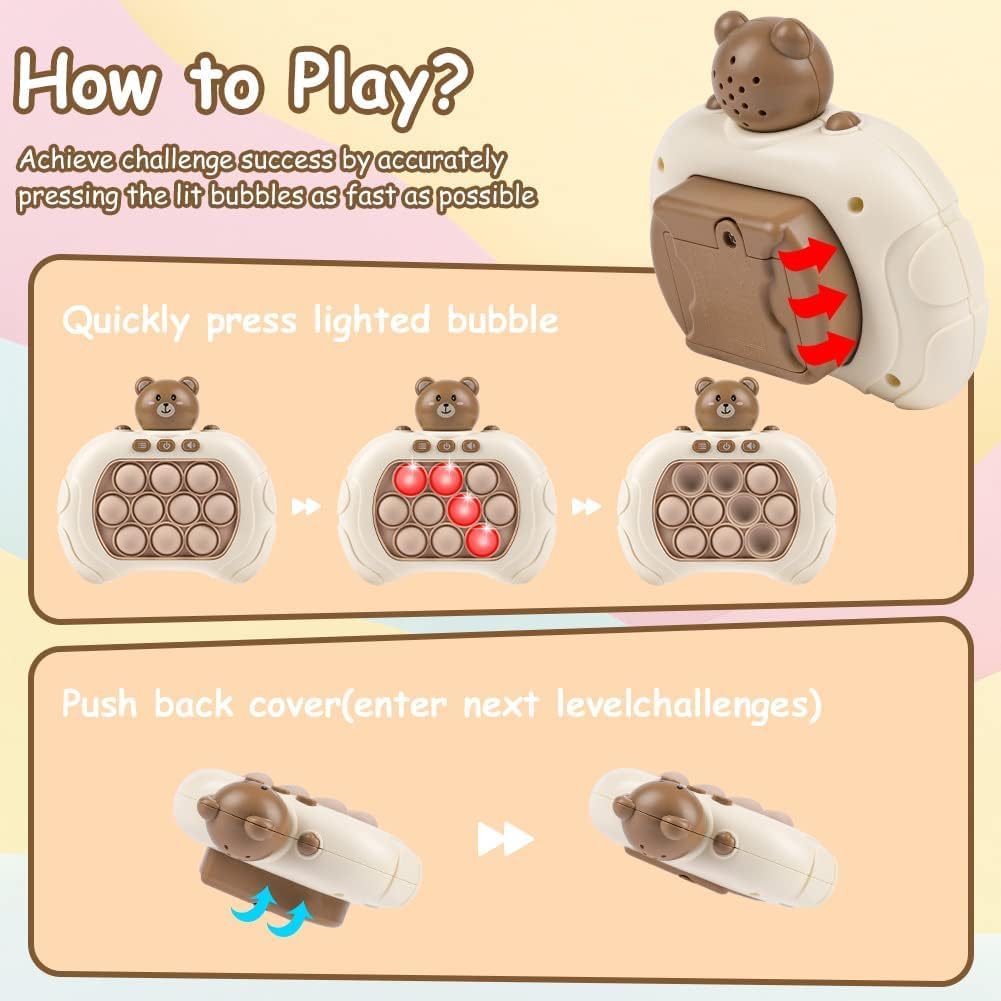 Ainiv Push Bubble Game per Adulti, Push Pop It Fidget Toys, Handheld Fast Speed Push Game, Relieving Stress Pop Fidget Game, Stress e Anxiety Relief - Luce rossa