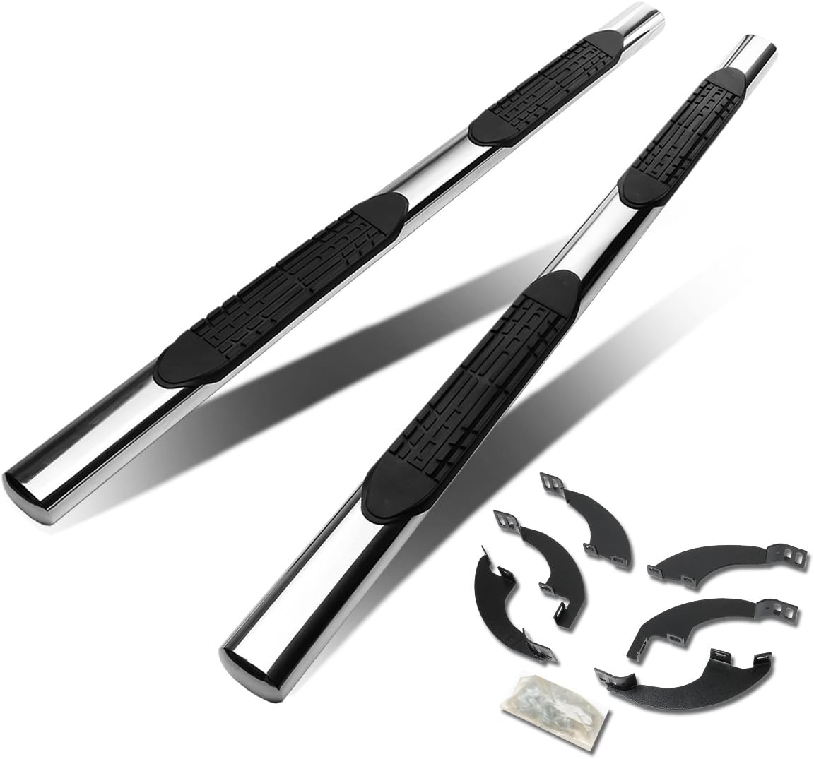 4 Inches Oval Tubing Side Step Nerf Bar Running Board Compatible with Honda Pilot 16-20, Stainless Steel, Polished Chrome
