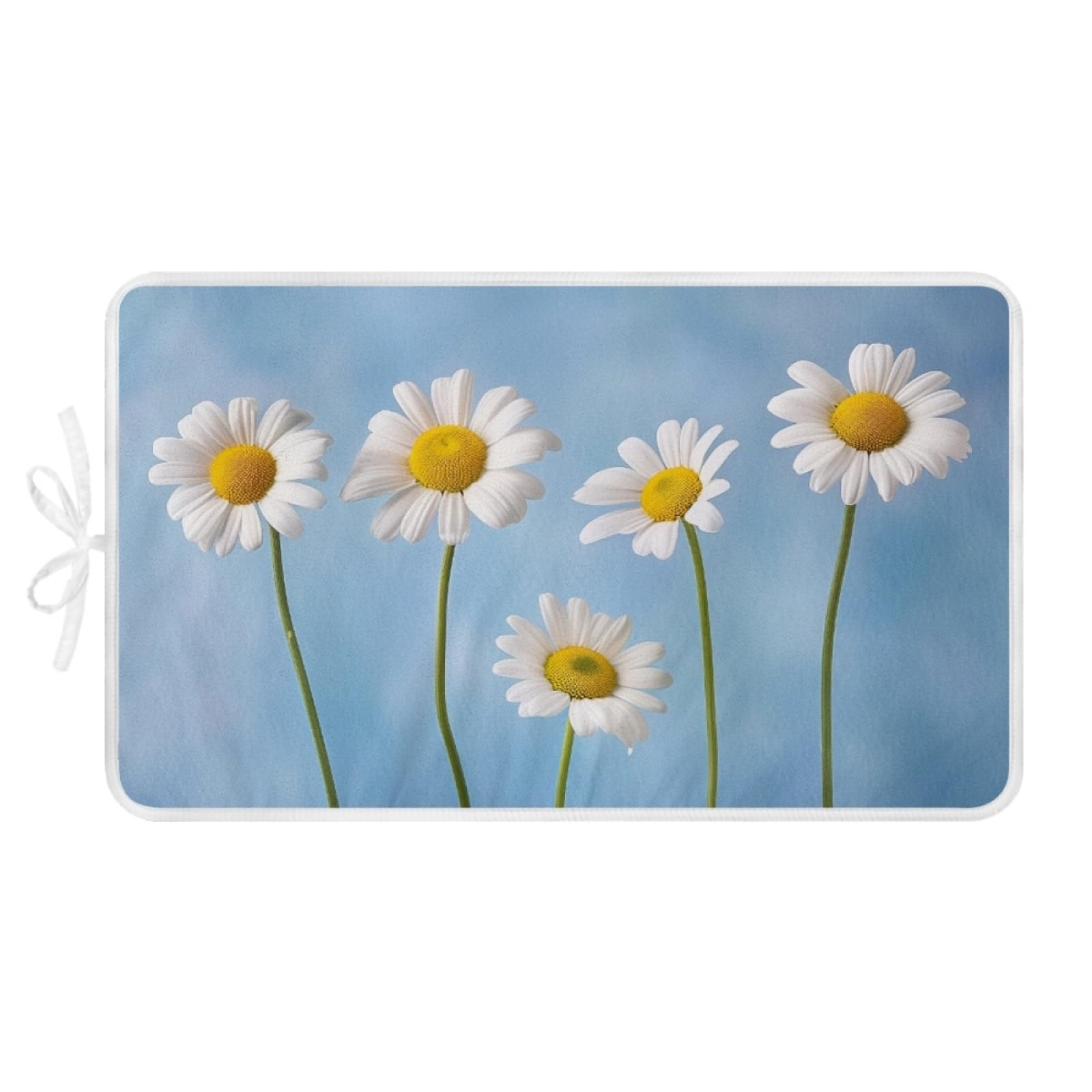Bügelmatte Gelbe Weiße Blumen Bügeleinlage Faltbares Hitzebeständig Waschbar Bügelauflage für Tisch und andere Oberflächen Bügelbrett Unterlage rutschfeste Bügeldecke 80x50cm (2 Stück)
