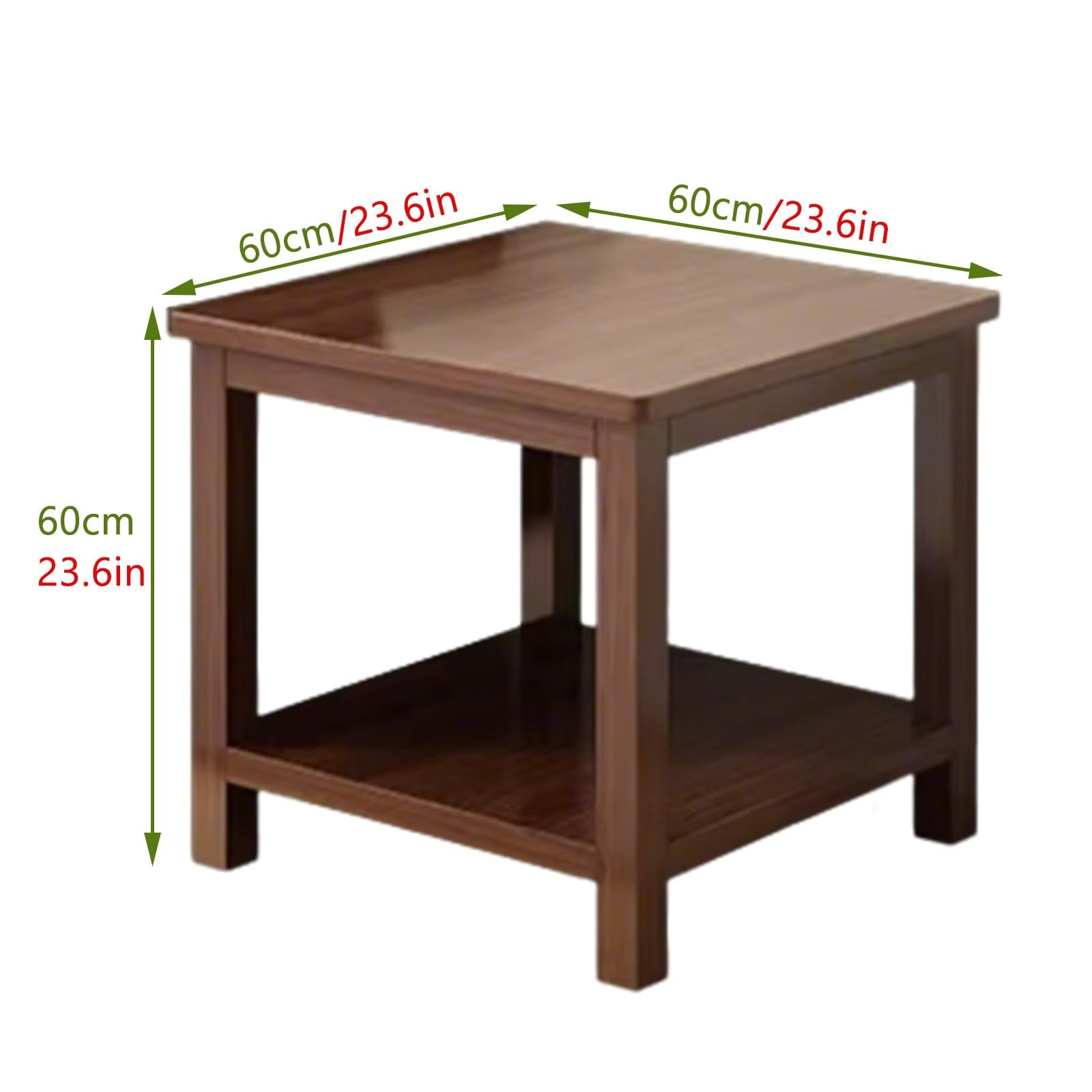 Wytrzymały drewniany stojak na akwarium ma dwupoziomową przestrzeń do przechowywania: 60 cm / 23,6 cala stojak do akwarium z litego drewna (B, 60 x 60 x 60 cm / 23,6 x 23,6 x 23,6 cala)