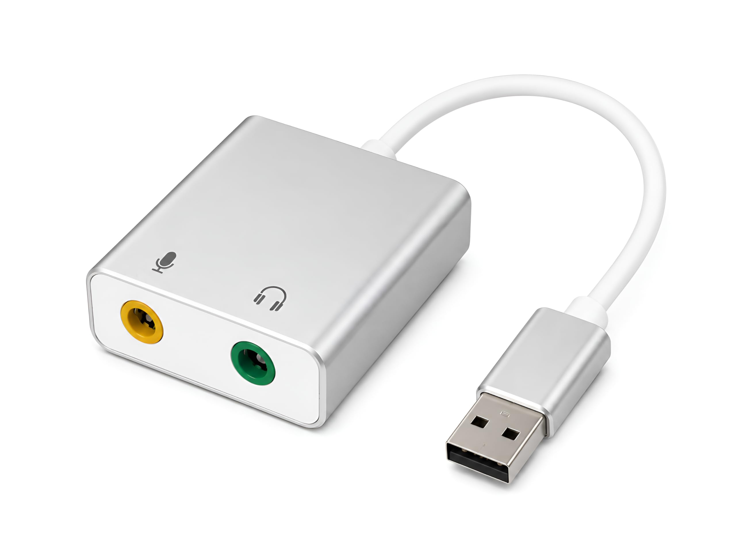 Upix USB Audio Adapter External Sound Card with 3.5mm Converter for Windows, Mac, Linux, Laptop, PC, Compatible with PS4, Headset, Plug & Play (Grey)-image-28