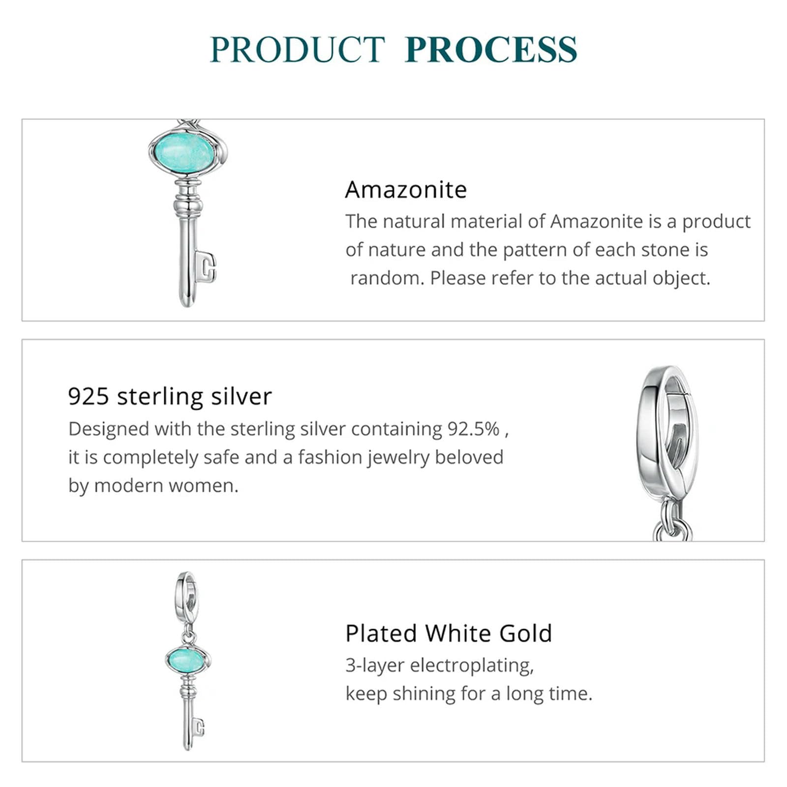 Dije de candado y llave de plata de ley 925 compatible con pulseras, accesorios de joyería DIY, cuentas