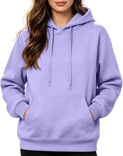 Womens Hoodies Casual Workout Hoodie Trendy Soft Round Neck 