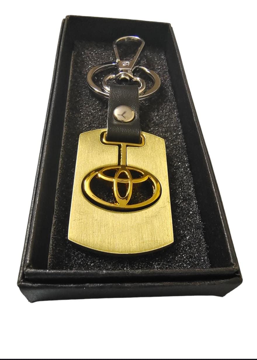 Wish_Box Premium Stainless Steel Gold Keychain Metal For Car Gifting With Key Ring Anti-Rust-1