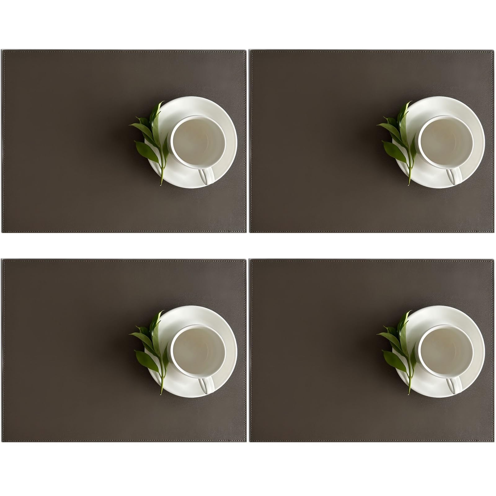 Decorazioni per la tavola, tovagliette, Set di 4 tovagliette da Cucina, in Similpelle PU, Resistenti al Calore, Lavabili, Antiscivolo e Impermeabili.