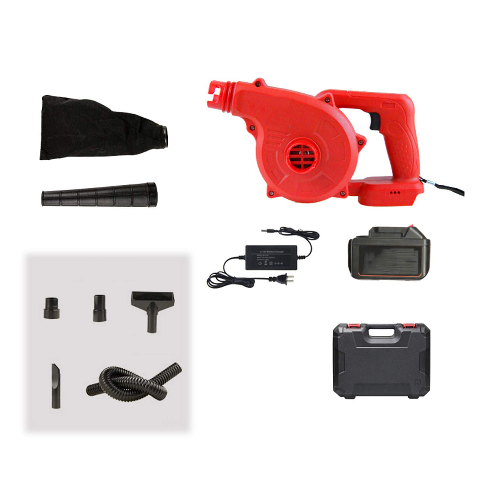 ZZXY Soffiatore, aspirapolvere 2 in 1 Progettato per lavori in Giardino Leggero e spazzamento di superfici dure Variabile, con Batteria e Caricabatterie