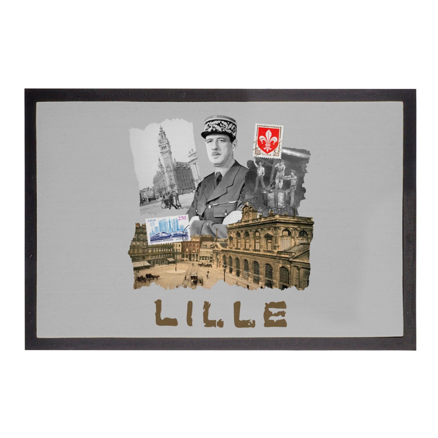 Paillasson gris 60x40cm Lille pour sublimer l'entrée de votre maison