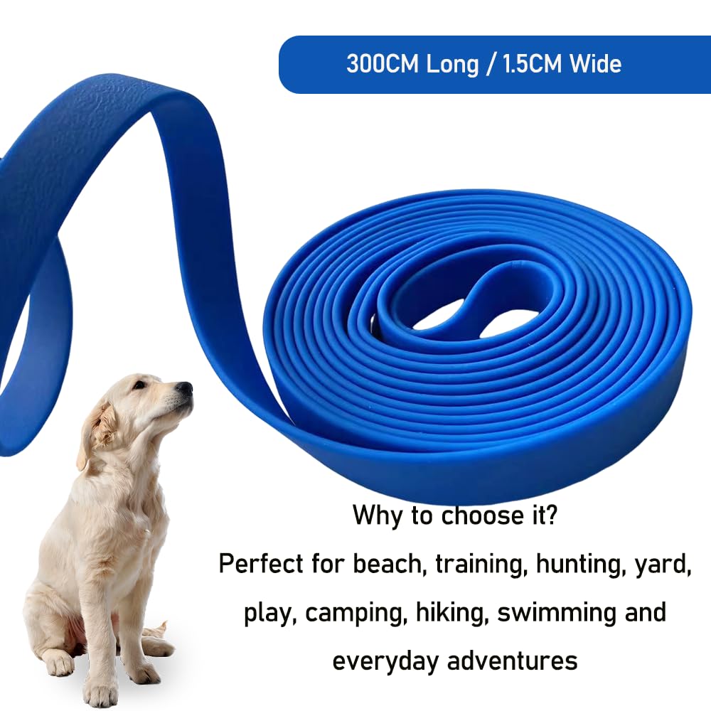 BJEBWAL Waterproof Training Lead 10FT Training Lead, Hiking, Camping, Durable Working Dog Lead With Long Recoil Leash (Blue) - Image 3