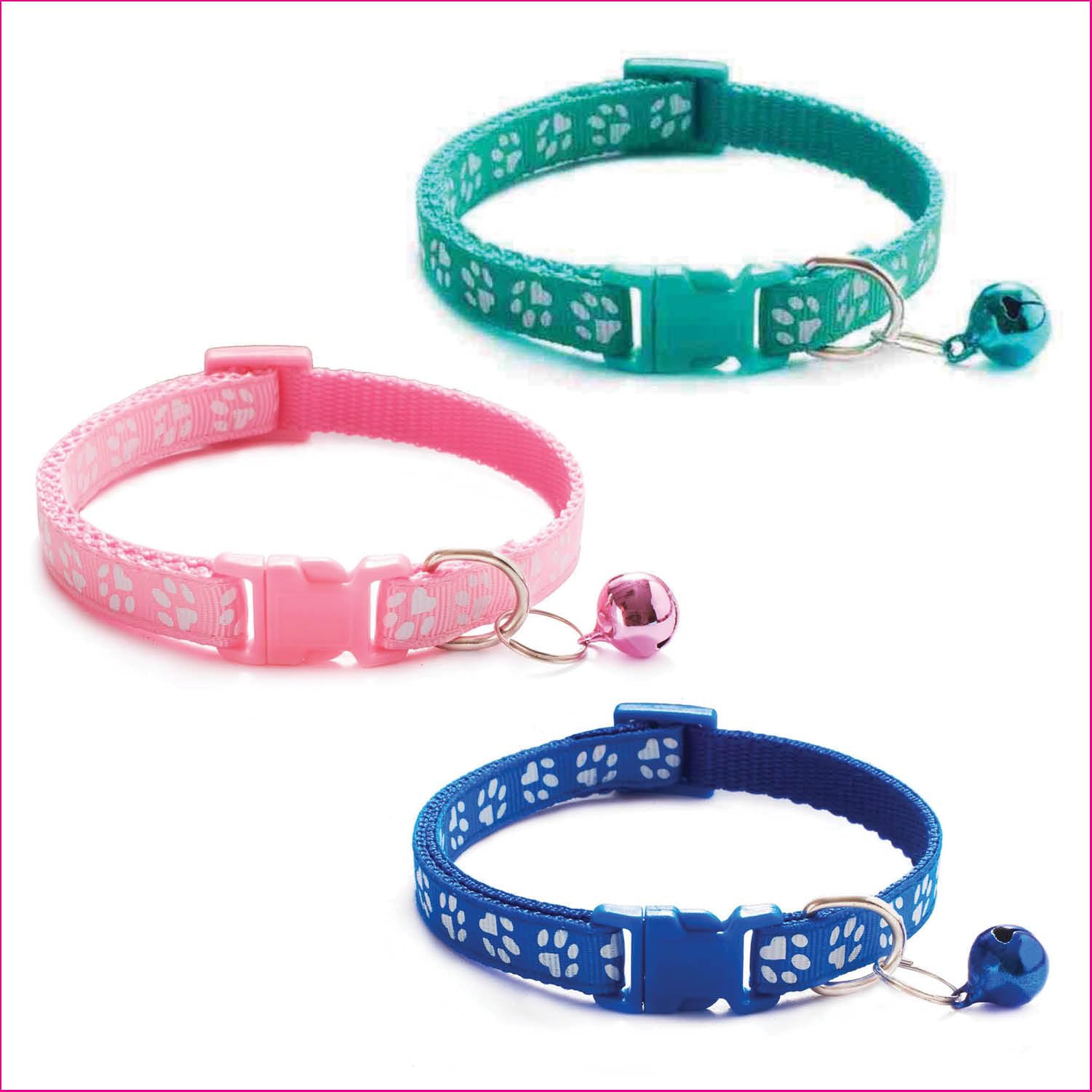 Litvibes Cat Collars Set of 3 with Bell,Kitten & Small Dogs Soft Adjustable Collar Safe,Solid & Protection Breakaway for Cats & Puppies,Cute Kitty with Paw Print-(Turquoise,Light Pink,Dark Blue) (B0D1CG24NK) Amazon Price History, Amazon Price Tracker