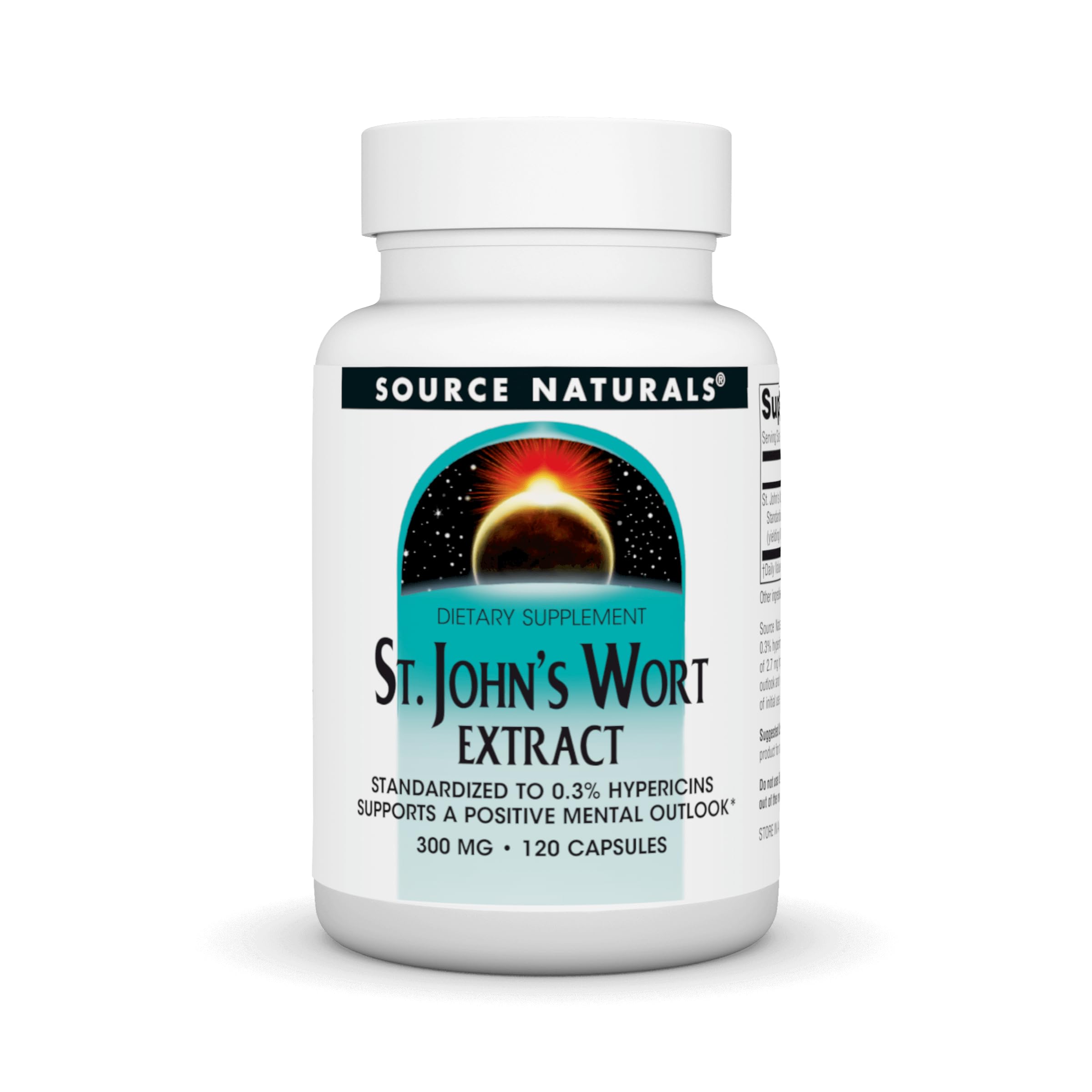 Source Naturals St John's Wort Extract 300 mg Supports A Positive Mental Outlook - 120 Capsules