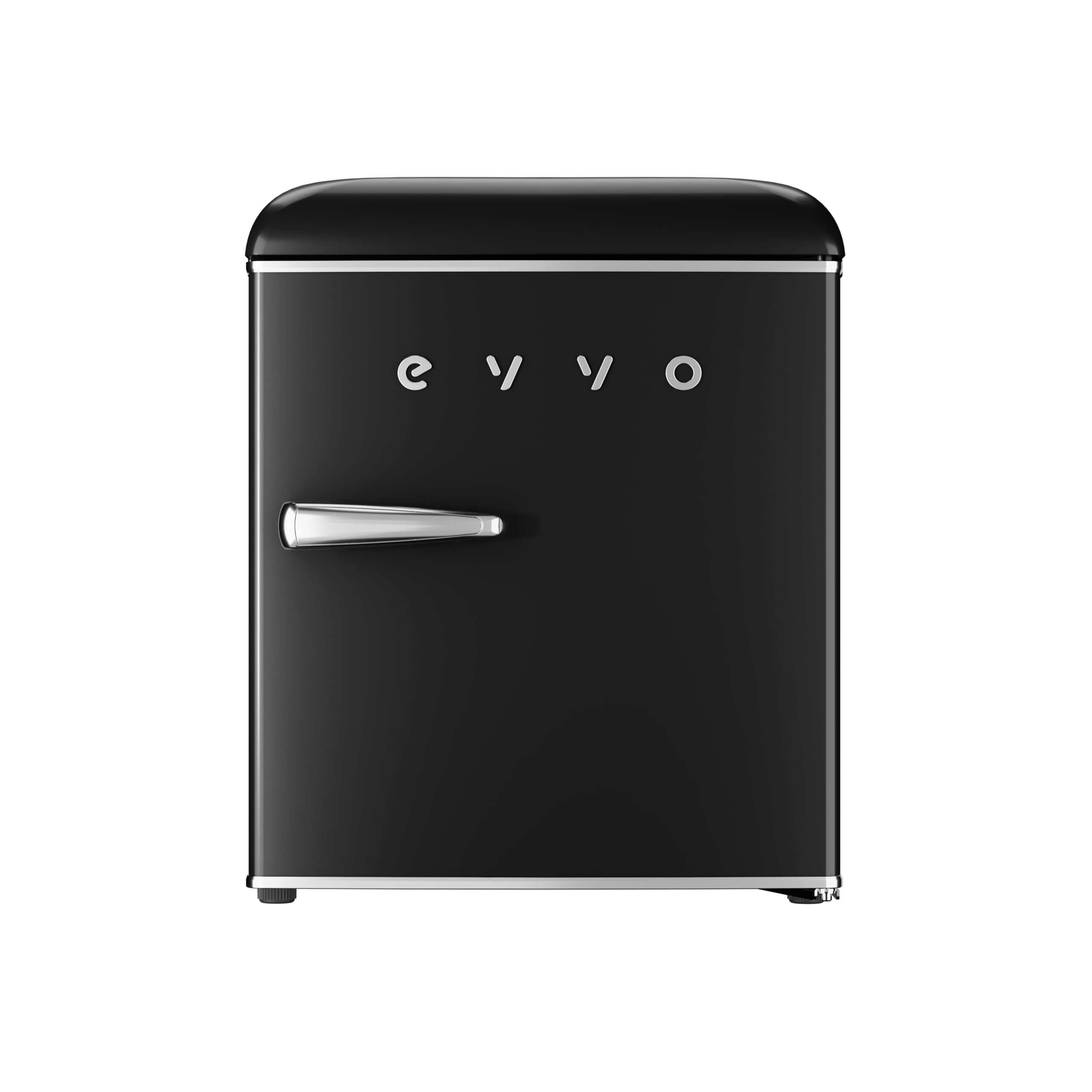 EVVO Mini Nevera Retro 45 Litros de Capacidad, Diseño Vintage, Bajo Consumo, Silenciosa, Control de Temperatura, Organizador de Espacios, Frigorífico Mini F20 Retro Color Negro