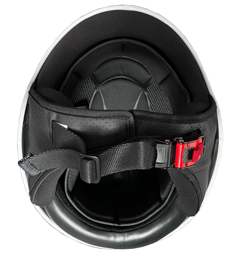 Jethelm RALLOX 229 Italia Helm Motorradhelm Größe L Rollerhelm mit Visier klar weiß Glanz