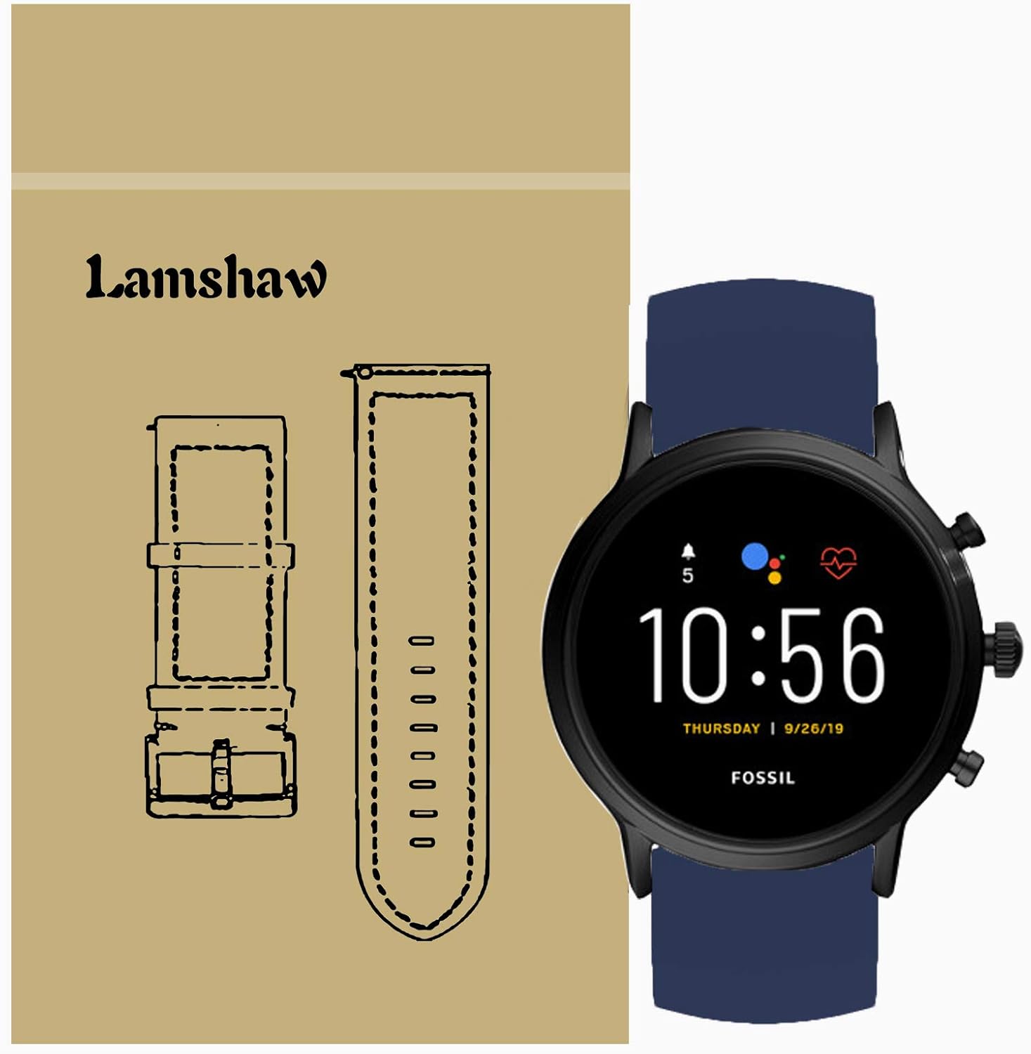 Compatible for Fossil Carlyle Hr Bands, Blueshaw Sport