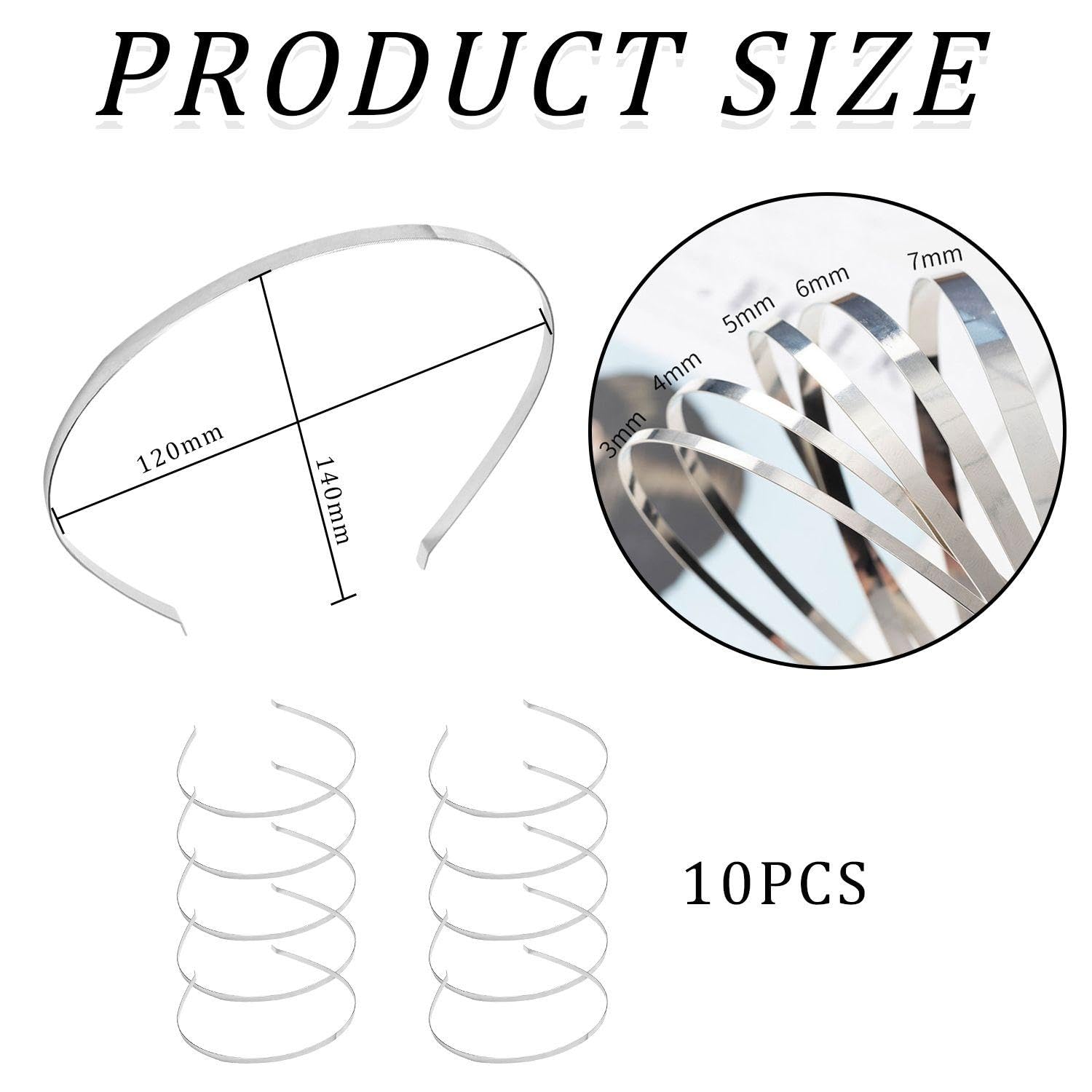 10 Pieces Metal Headband, Simple And Stylish, With Multiple Sizes, Women'S Hairstyle Decoration, Creative Hair Accessories - Image 2