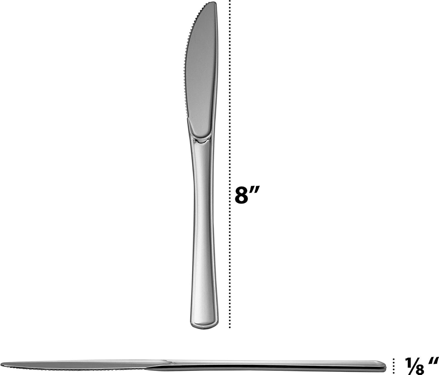 Plasticpro Disposable Heavy Duty Silver Plastic Knives, Fancy Plastic Silverware Looks Like Real Silver Cutlery - Utensils Great for Catering Events, Parties and Weddings Pack of 40