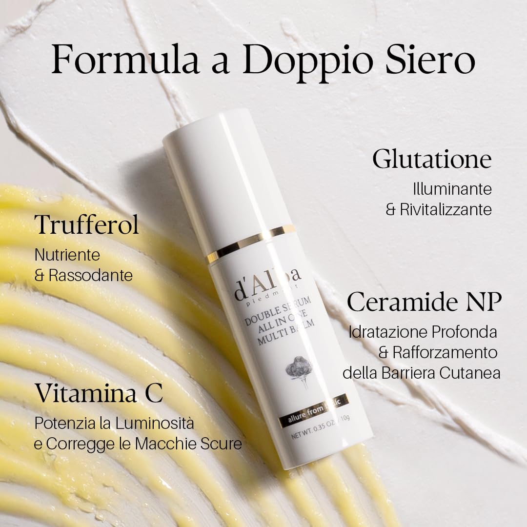 d'Alba Stick Balsamo Multiuso All-in-One Tartufo Bianco Italiano, Cura della Pelle Vegana, Trattamento 3 in 1 per il Rimedio delle rughe, per il Trattamento degli Occhi, Cura della Pelle Coreana