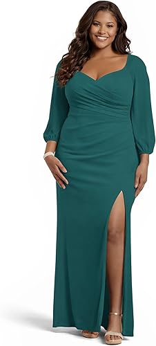 David's Bridal The Edit Studio Mesh Billow Sleeve Sheath Dress, Elegant Formal D