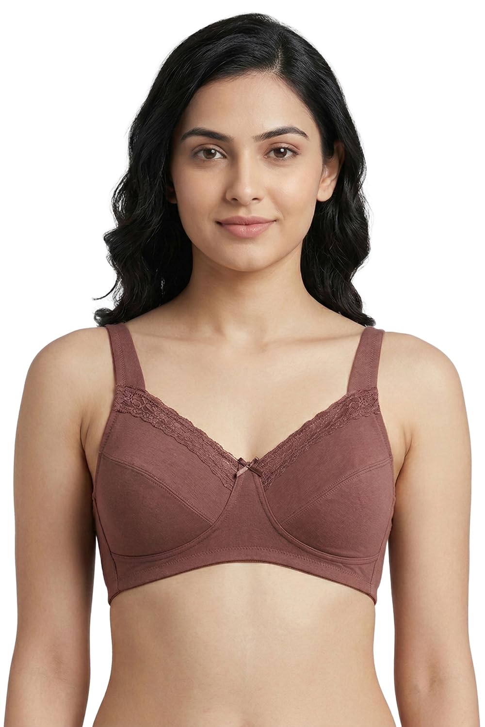 zivame Double Layered Non Wired 3/4th Coverage Tshirt Bra-Silver Pink-picture-49