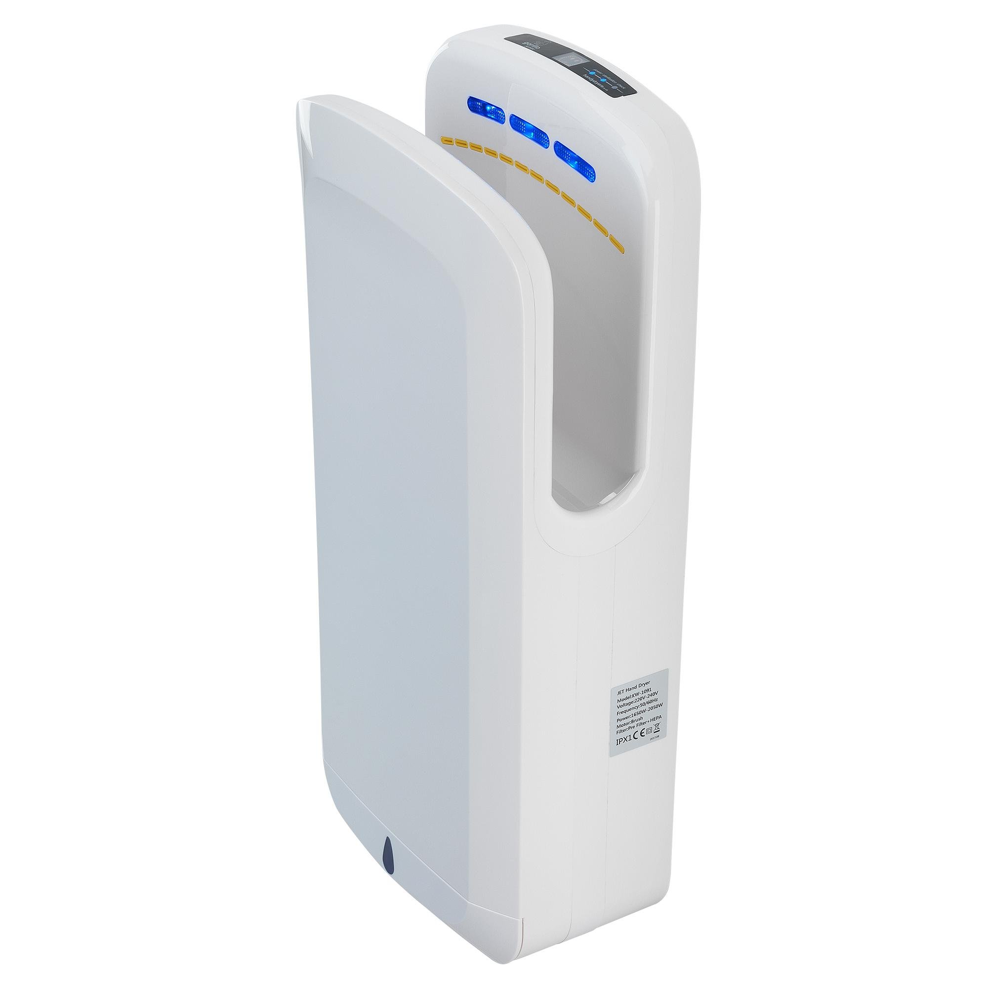 Handy Dryers White Gorillo Junior Hand Dryer - 650W Wall-Mounting Child Friendly Hand Dryer - Self Adjusting Air Heat Output, Eco-Friendly Hand Drying Unit With Water Waste Collection