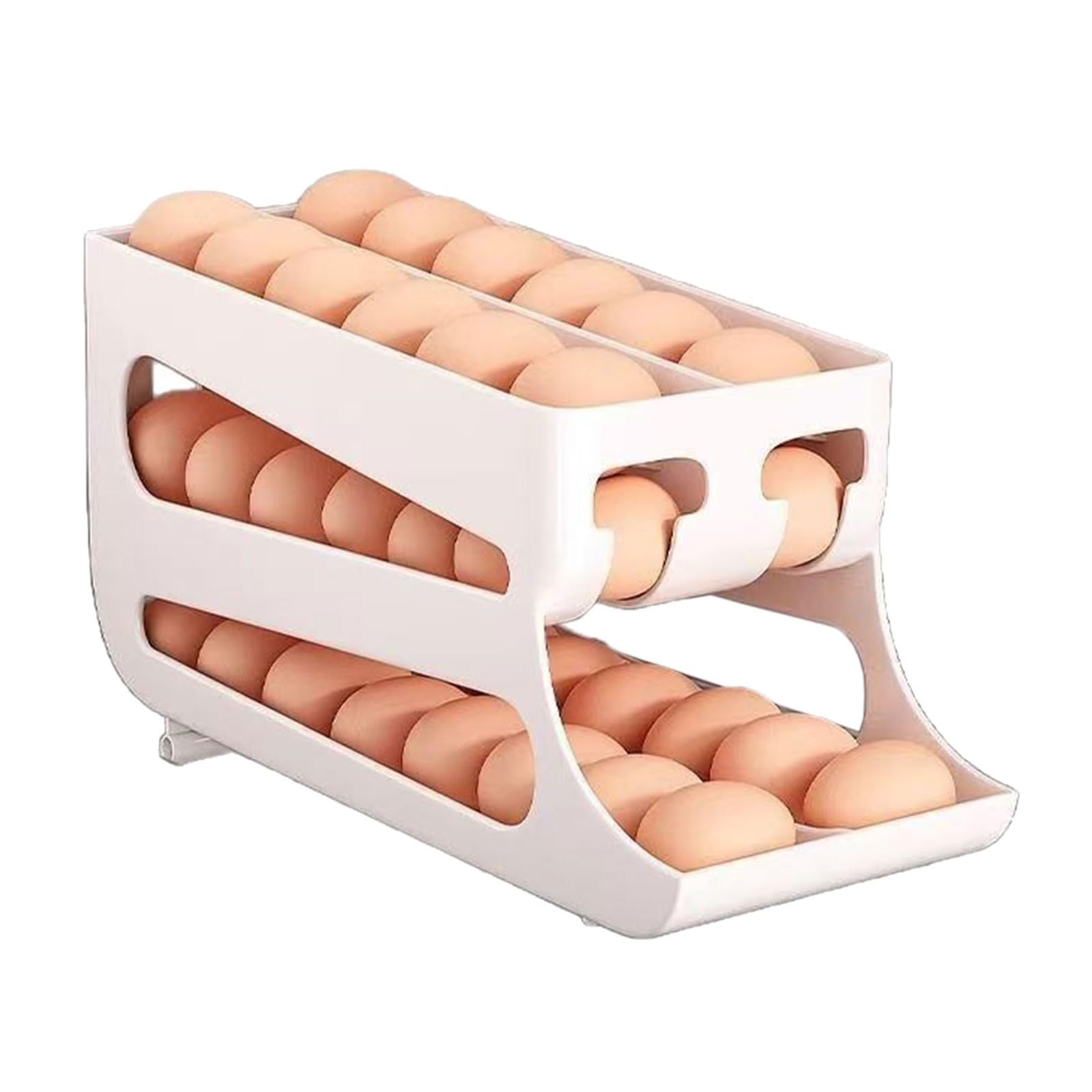 Practical Double Deck Eggs Box for Kitchen Storage Offering Easy Access and Fridge Door Fit Refrigerator Eggs Holder