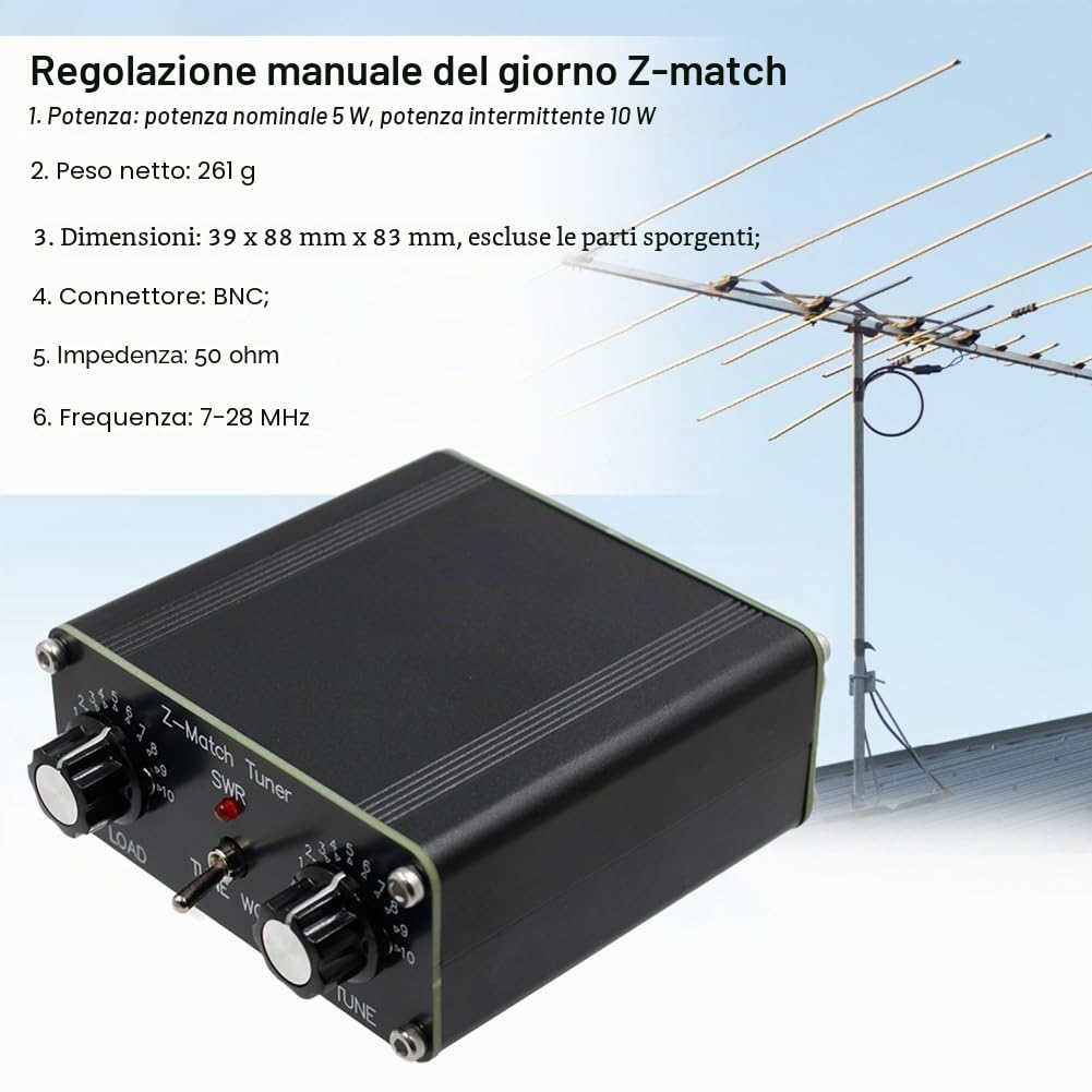 QRP Z-Match Accordatore Manuale per Antenna 5W 3-28 MHz Ham Tuner