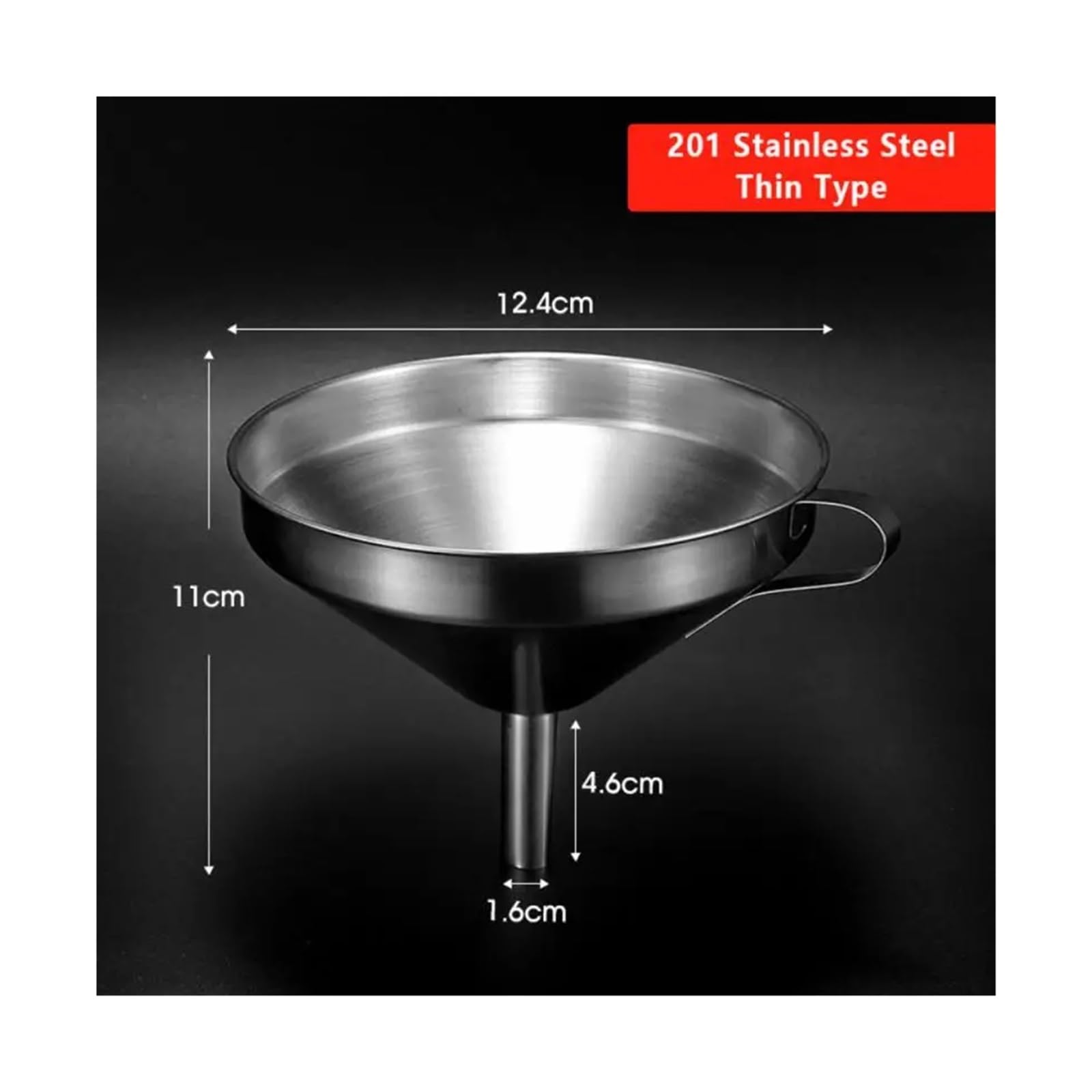 embudo de petaca Embudo de cocina Embudo de acero inoxidable, embudo for líquidos de aceite de cocina, embudo de Metal con filtro desmontable, embudo de boca ancha for enlatar herramientas de cocina(2