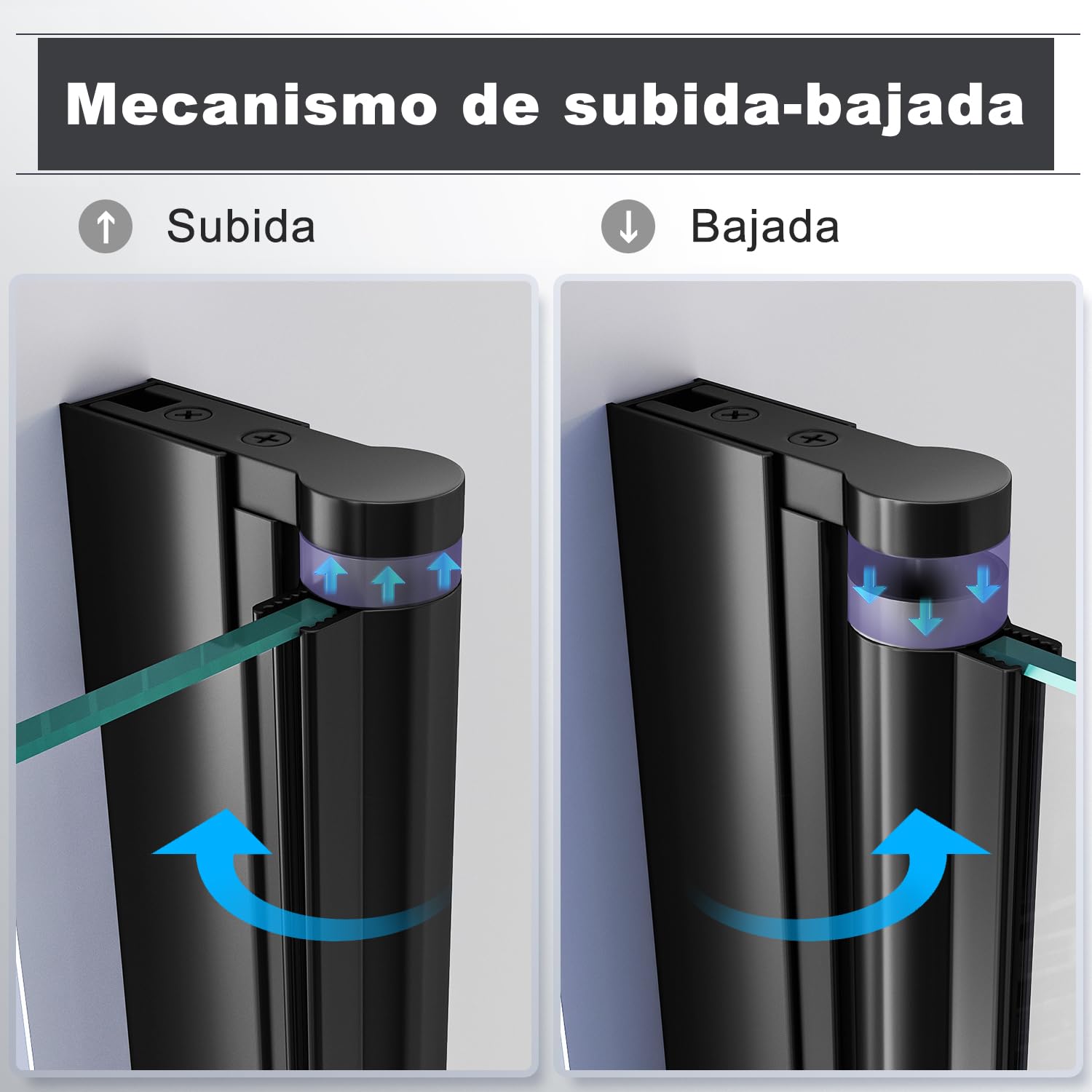 Sonni Mamparas de Ducha Frontales Negras Puerta Plegable 90x195 cm, Cristal ESG Templado de 6mm con Recubrimiento Nano