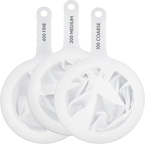 HIC Kitchen Coladores de malla ultrafina, 100, 200 y 400 mallas, juego de 3