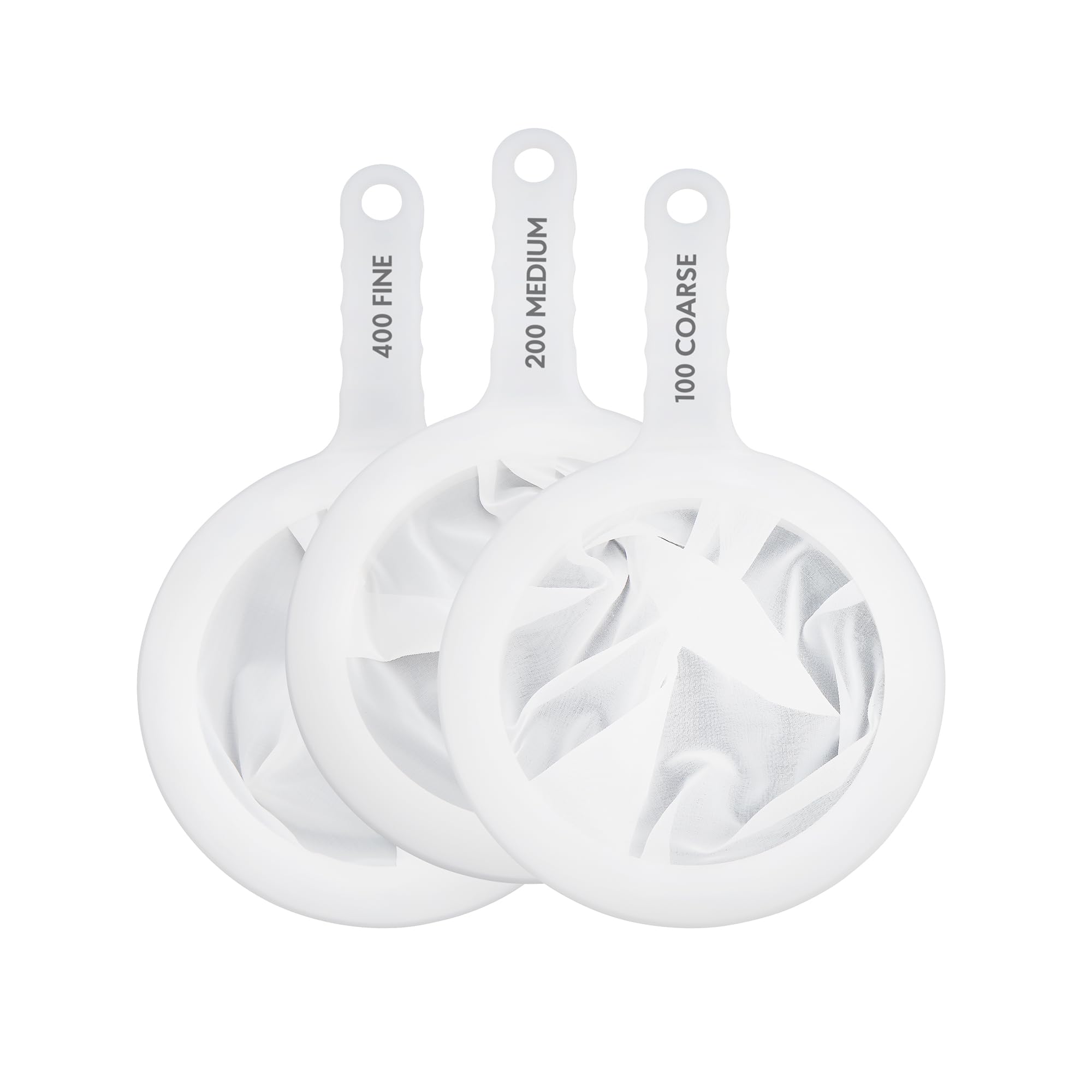 HIC Kitchen Ultra-Fine Mesh Strainers, Set Of 3 (100, 200, And 400 Mesh Count), For Filtering Juices, Nut Milks, Oils, And Sauces