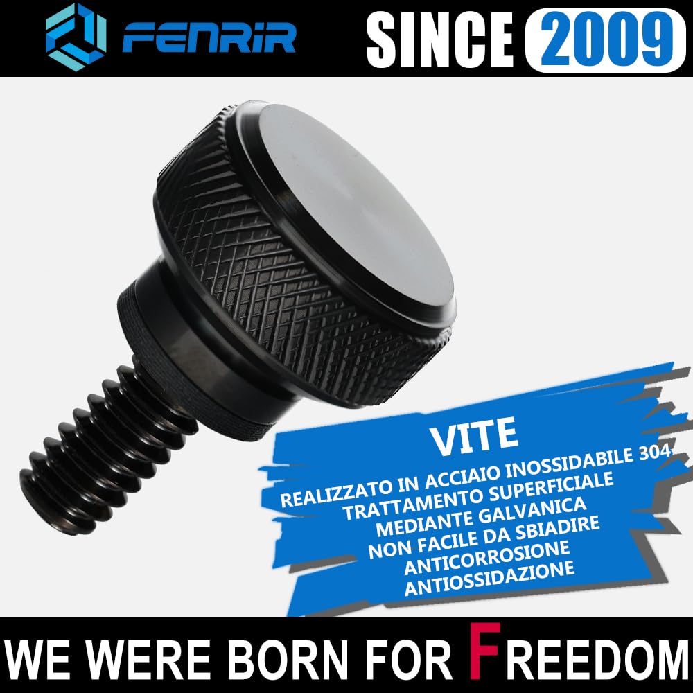 Fenrir Bullone per sella a sgancio rapido per motocicletta Vite Acciaio inossidabile 304 per Harley 1997-heute Sportster Dyna Softail Touring (Viti nere e base personalizzata)