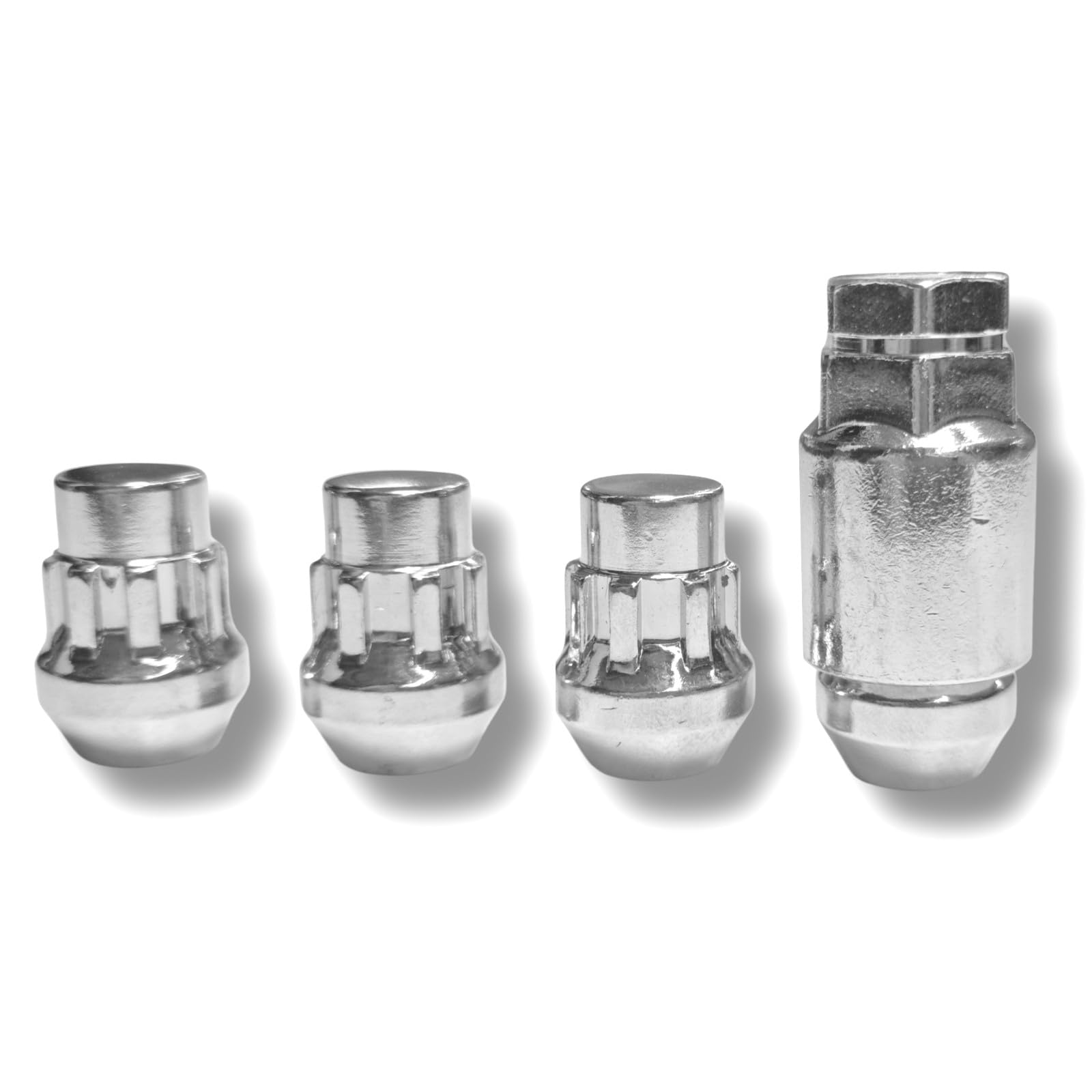Blokada do felg M12 x 1,5, kołnierz stożkowy 60°, kompatybilny z Ford Hyundai Jeep Kia Mazda Opel SsangYong Volvo, 4 x zestaw srebrnych zamków do felg, zabezpieczeń kół, zabezpieczenie felg, ochrona