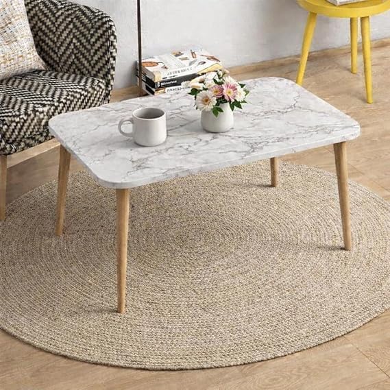 Image of Rectangular Modern Coffee Tables Modern Nesting Table Nightstand and Accent Tables Stacking Side Table for Living RoomEnd Tables Easy Assembly (White)