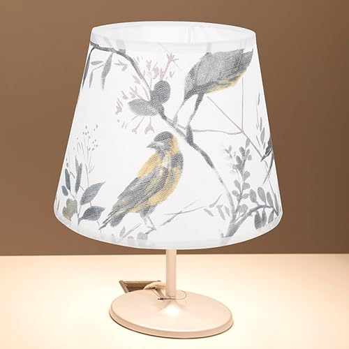 Miniatura 7 de Pantalla de tela de flores y pájaros, pantalla de campana, pantalla de lámpara para lámpara de pie, pantallas de lámpara de tambor, pantalla de