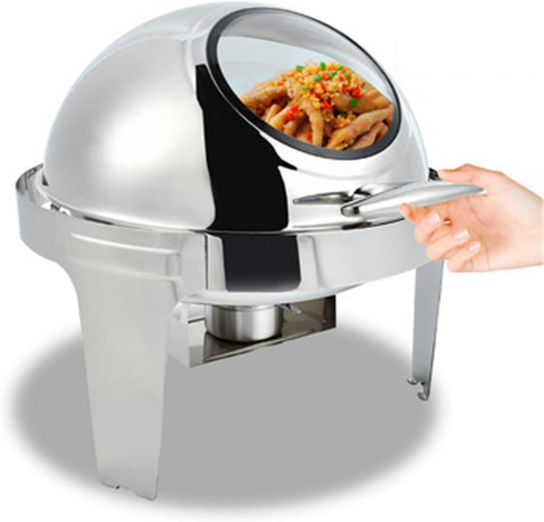Chafing réchauffeur de nourriture rond roll top chafer portable