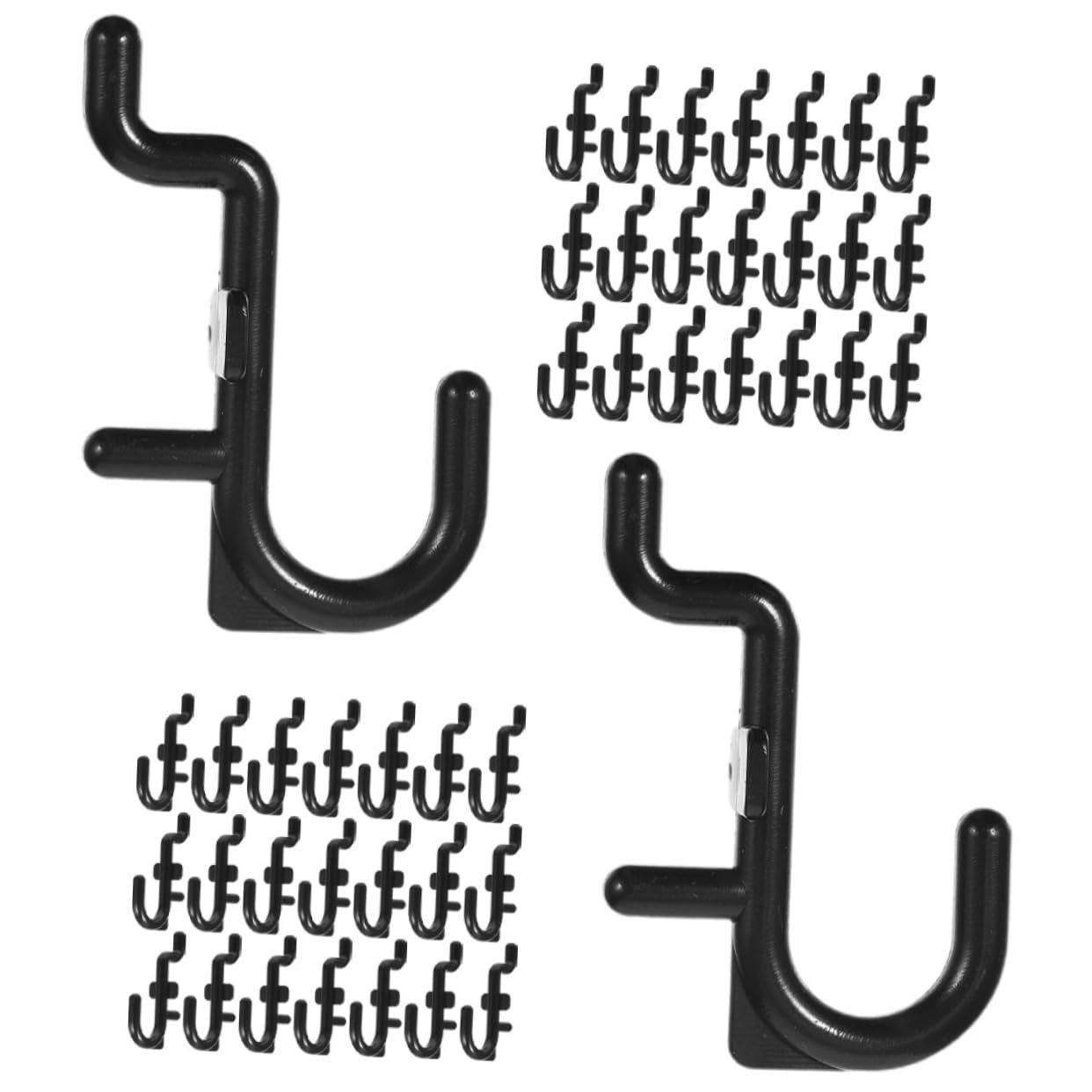 Hohopeti 100pcs Assorted j Hooks Heavy Duty Pegboard Hooks Universal Tool Holders for Garage Organization