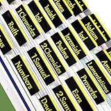 Bible Tabs, Large Print Laminated Bible Tabs for Women and Men - Easy to Read Bible Book Tabs for Study Bible, Index Tabs for Old and New Testament, Bible Labels Tabs for Christian Gift, Black