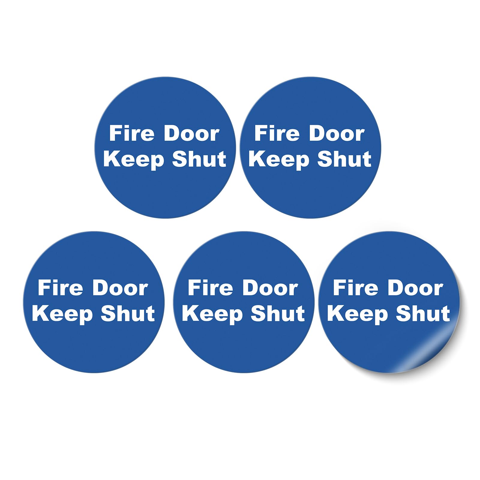 YIKIADA Fire Door Keep Shut Stickers 100 × 100 mm Vinyl Self-Adhesive Decals Fire Door Safety Removable Signs for Office Exit 5 Pack