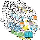 Tevxj 40 PCS Owl All About Me Student Posters DIY Color Ready-to-Decorate and Fill in Posters Great Way for Kids Students to Learn About Classmates School Classroom Home Daycare Learning Supplies