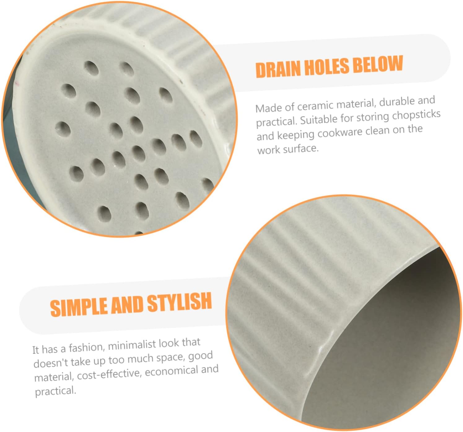 Kitchen Utensil Storage Box Silverware Holder for Party Chopstick and Forks Rack Ceramic Organizer Drying Tray Elegant Chic