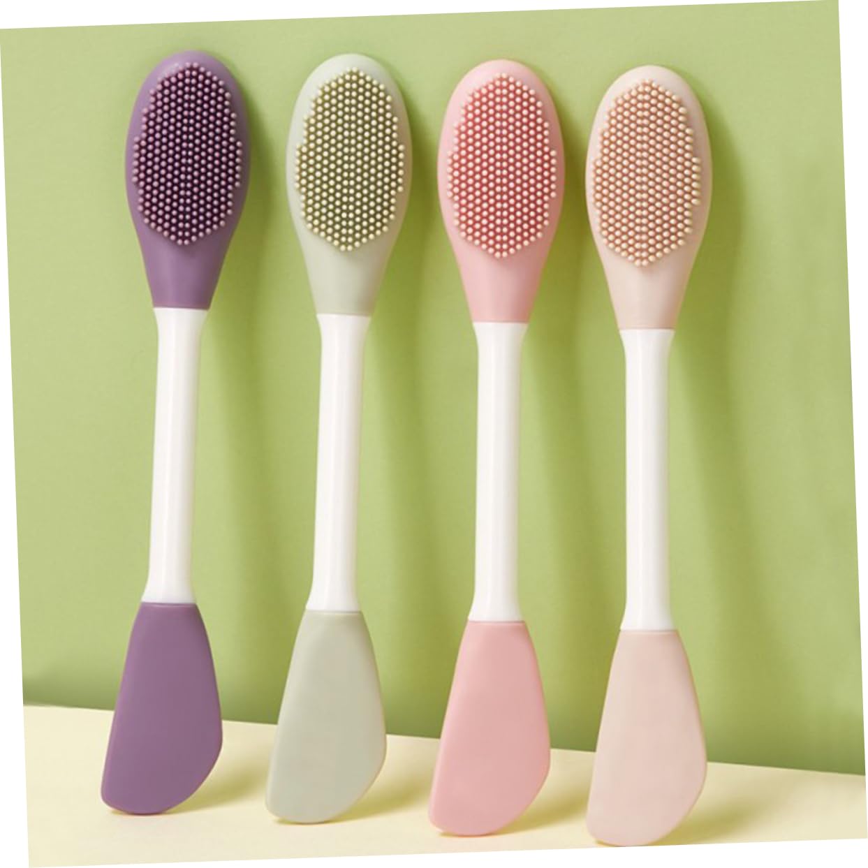 PartyKindom Dual End Face Mask Brush Applicator Silicone Mask Applicator Brush for Face Professional Beauty Tool Soft Silicon