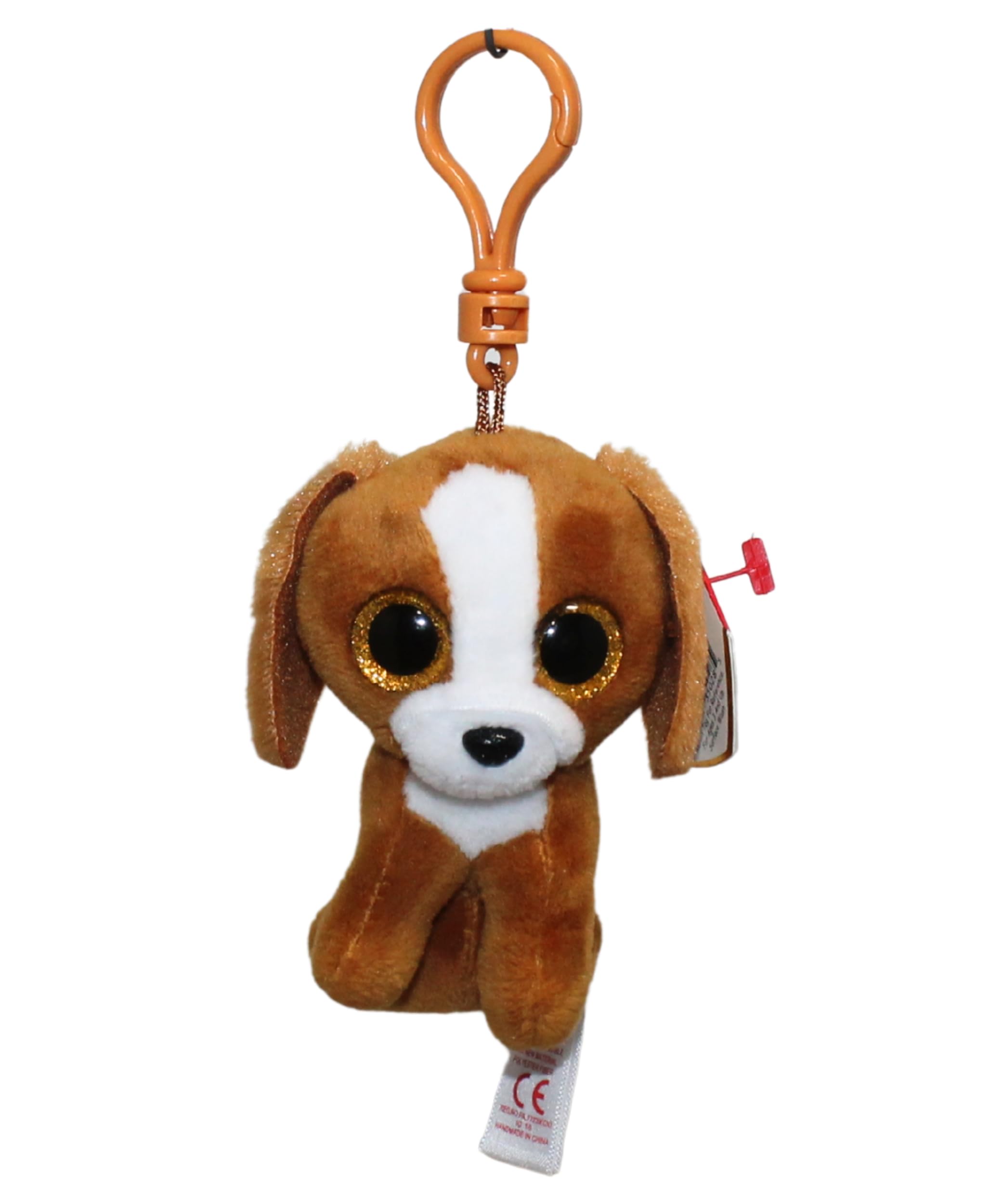 TY 35028 – Tala Clip – Cane Peluche con Occhi Brillanti Glubschi S Babies, 8,5 cm, Colore: Marrone/Bianco
