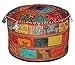 Bhagyoday Fashions Ethnic Decorative Pillow Decor, Indian Pouffe, Round Pouf,Boho Foot Stool, Bohemian Floor Ottoman,Comfortable Floor Cotton Cushion