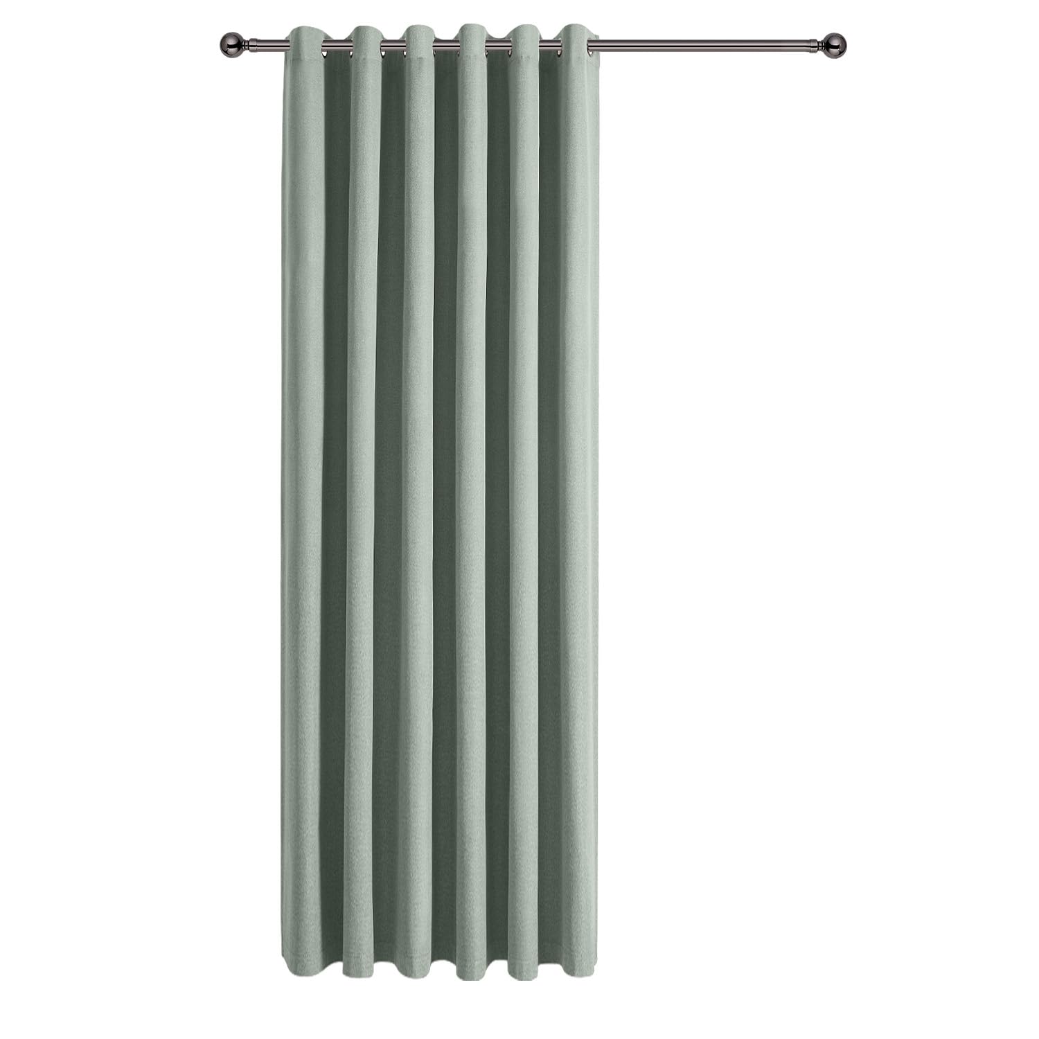 Imperial Rooms 100% Blackout Eyelet Curtains for Living Room 66x84 Inch Sage Green Curtains Super Soft Linen Door Curtain 1 Panel with matching Tieback
