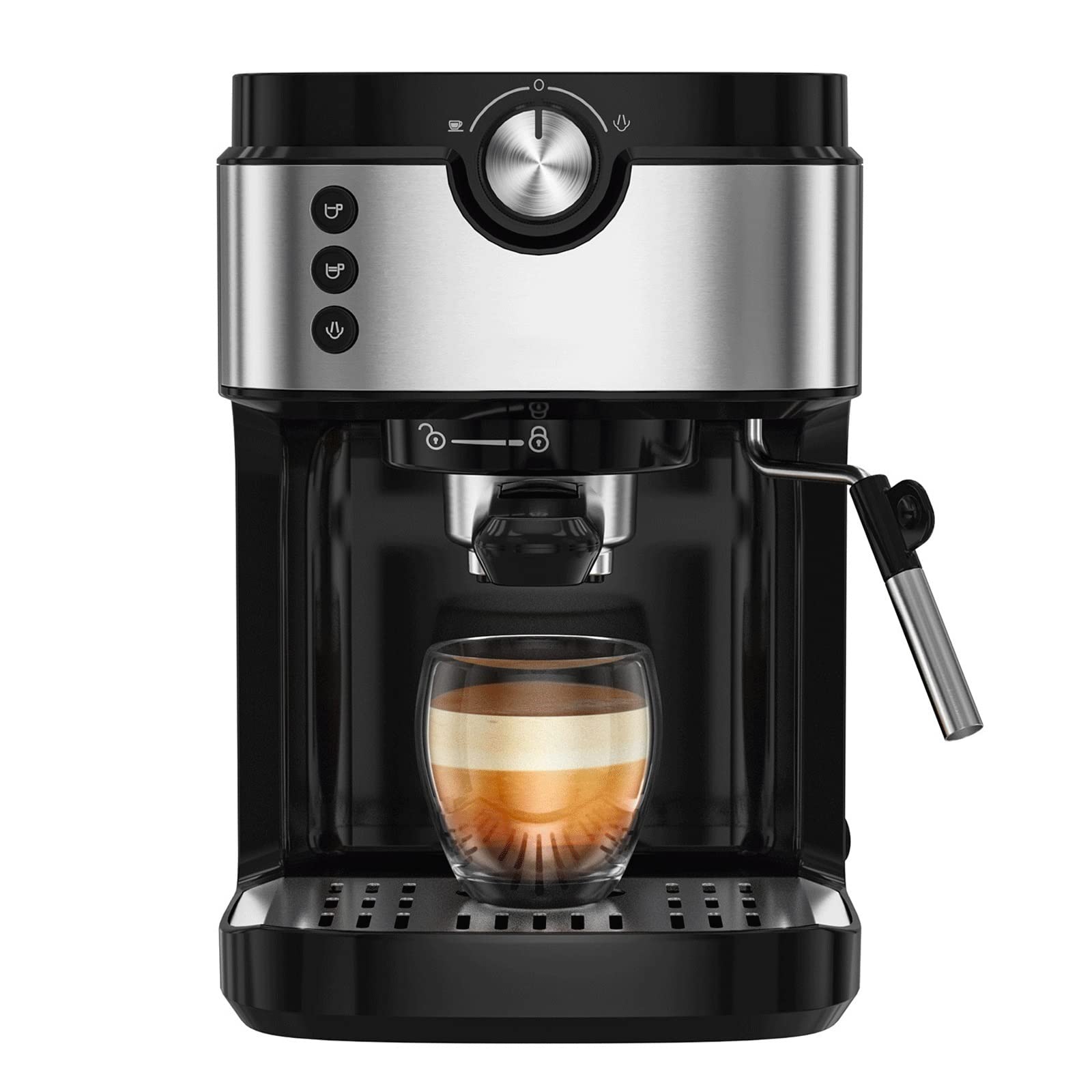 DieffematicKF Cafetera Cafetera Espresso 19 Bar Latte Maker automático con Varita de espumador de Leche para Espresso, Cappuccino Latte (Color : JS-101, Size : UK)