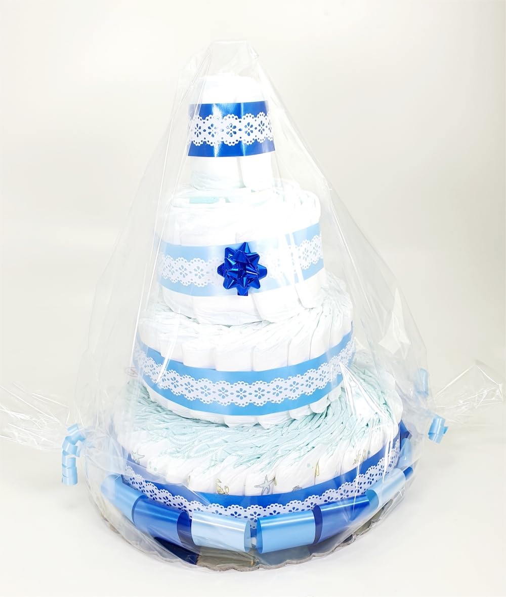 Torta di Pannolini 4 Piani Azzurra