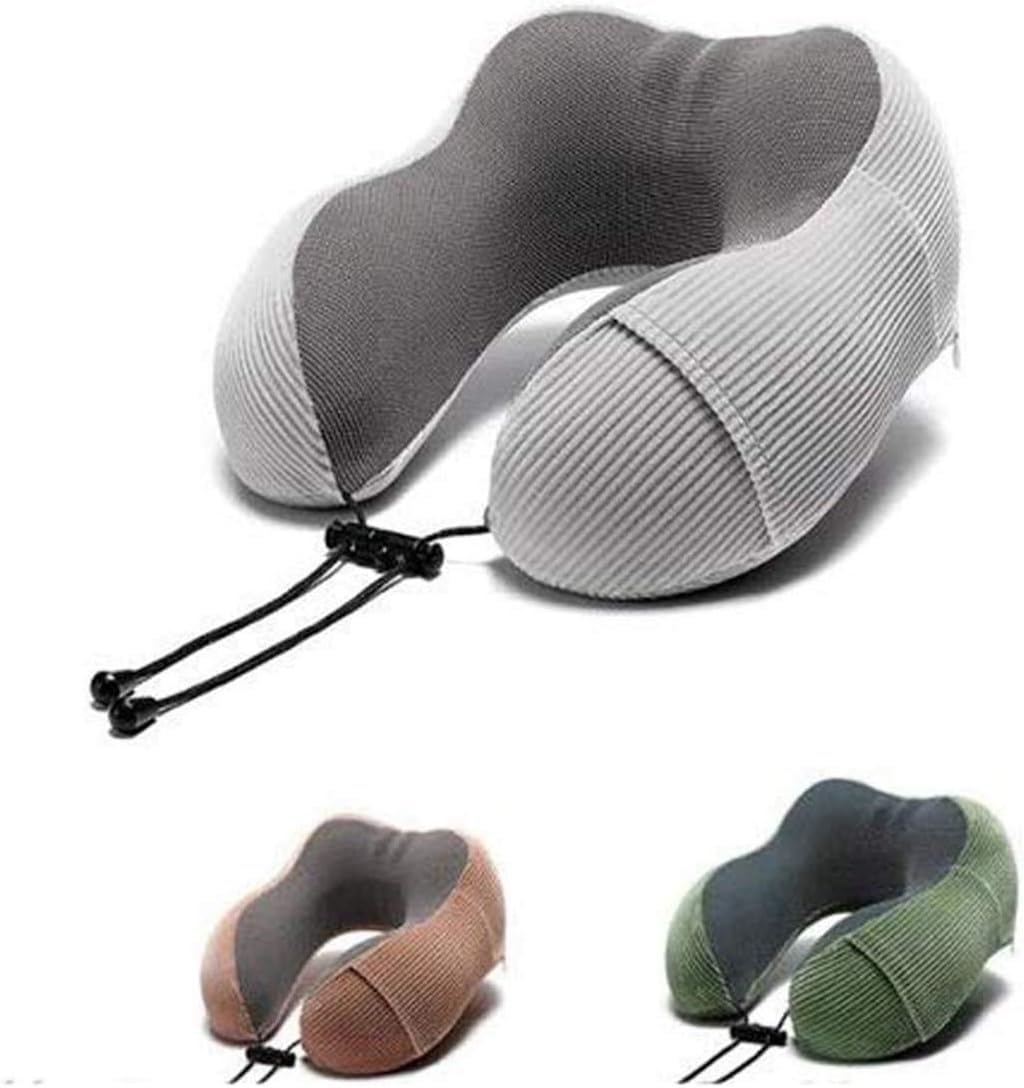Cuscino da Viaggio for Aereo e Auto, Cuscino Gonfiabile for Il Collo con Morbida Copertura in Pile e Maschera for Gli Occhi, Leggero e Portatile