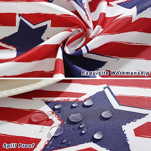 SASTYBALE 4th of July Tablecloth for Rectangle Tables, Independence Day Table Cover with Star and Stripes, Spill Proof Patriotic Table Cloth for Picnic Party Dinner Decor (Rectangle, 60" x 84") by SASTYBALE - Used condition - Image 5