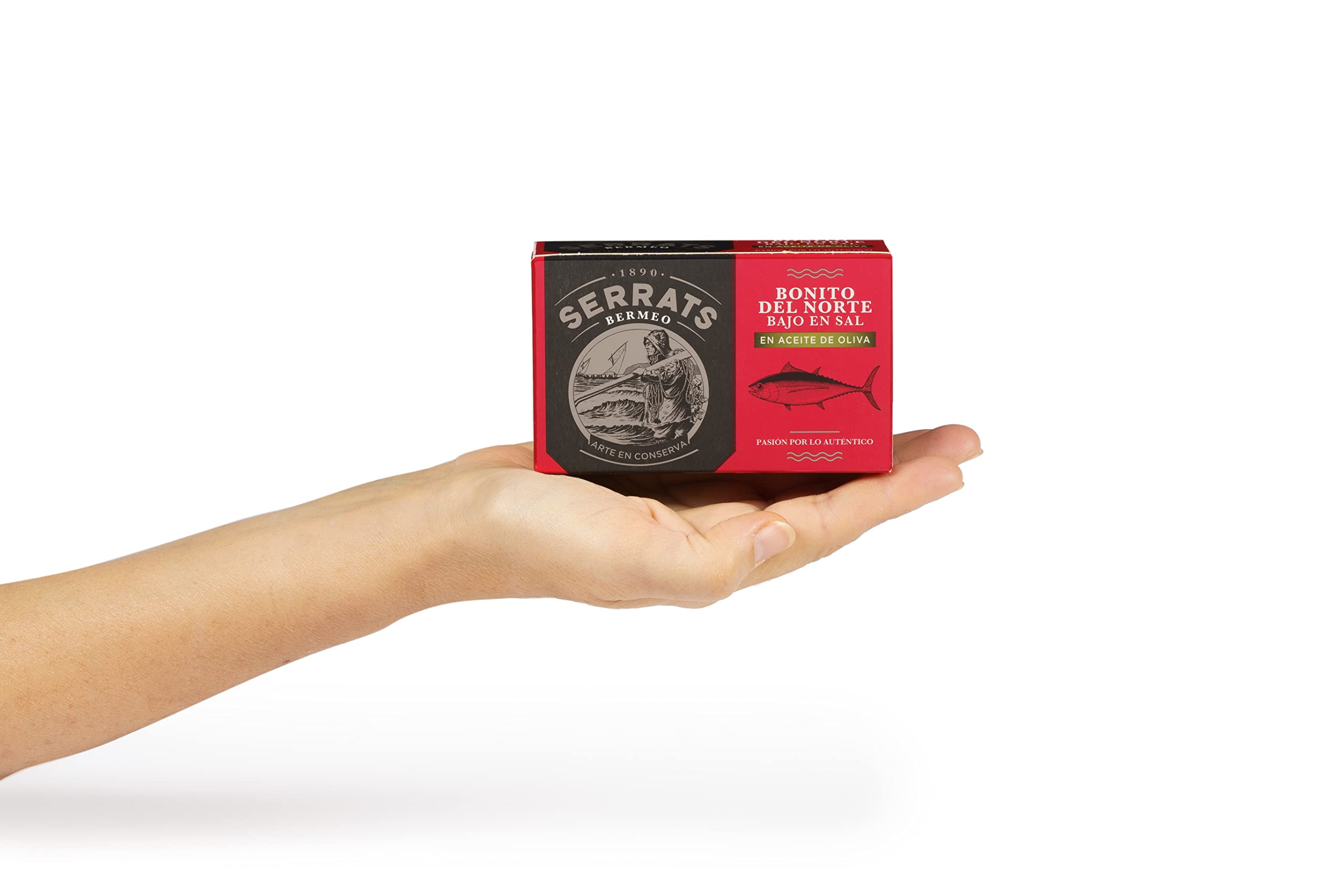 CONSERVAS SERRATS - Bonito del Norte del Cantábrico Bajo en Sal en Aceite de Oliva - 12 Latas x 112g (Total: 1344g) - Elaboración Artesanal desde 1890 - Sin Gluten - Rico en Omega 3 – Premium