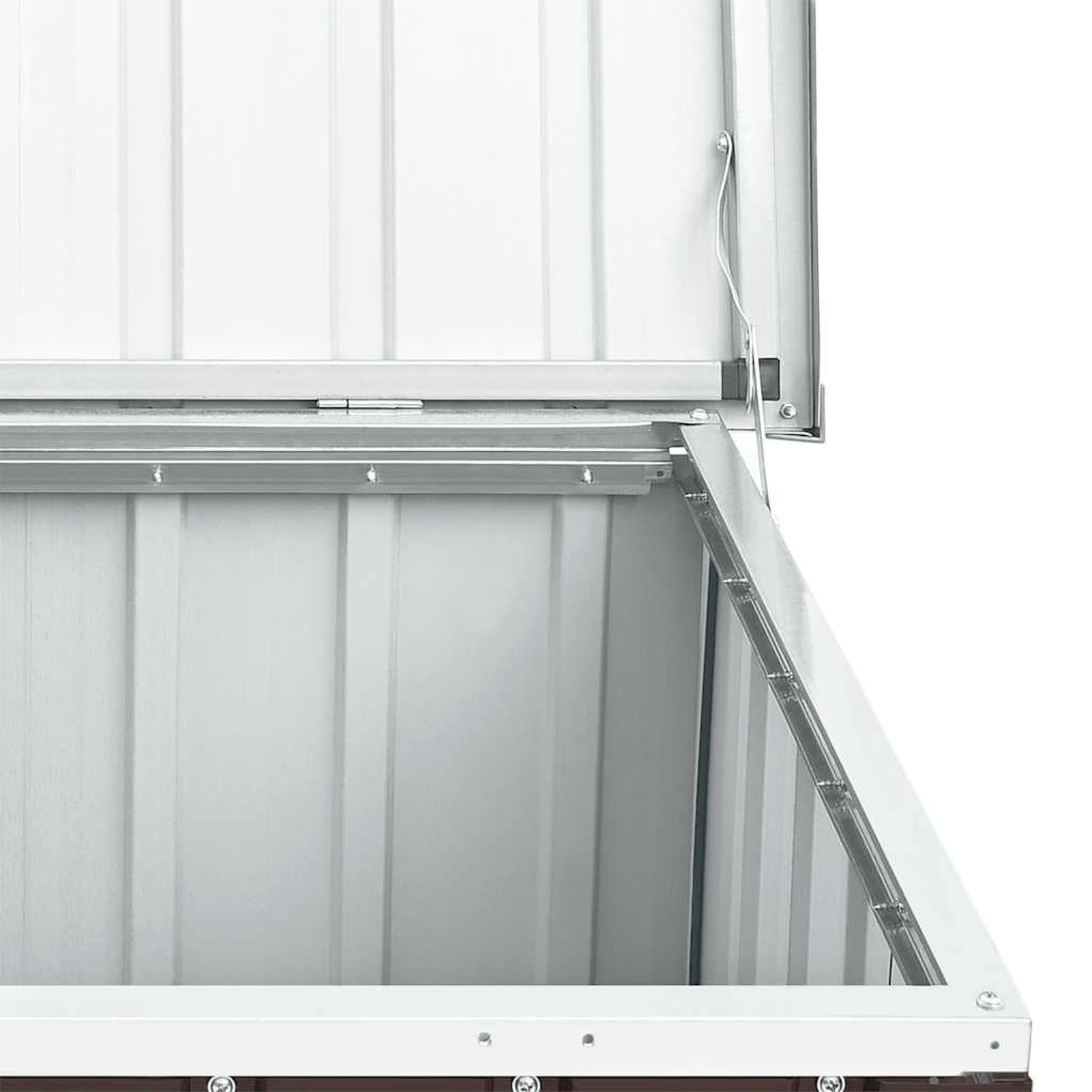 Gecheer Coffre de Rangement Extérieur en Acier Galvanisé 149x99x93cm, Marron - Idéal pour Jardin et Terrasse